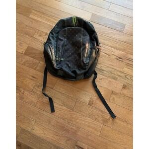 Y2K Monster Energy Drink Promo Laptop Backpack Black Green Bookbag Carry On Bag